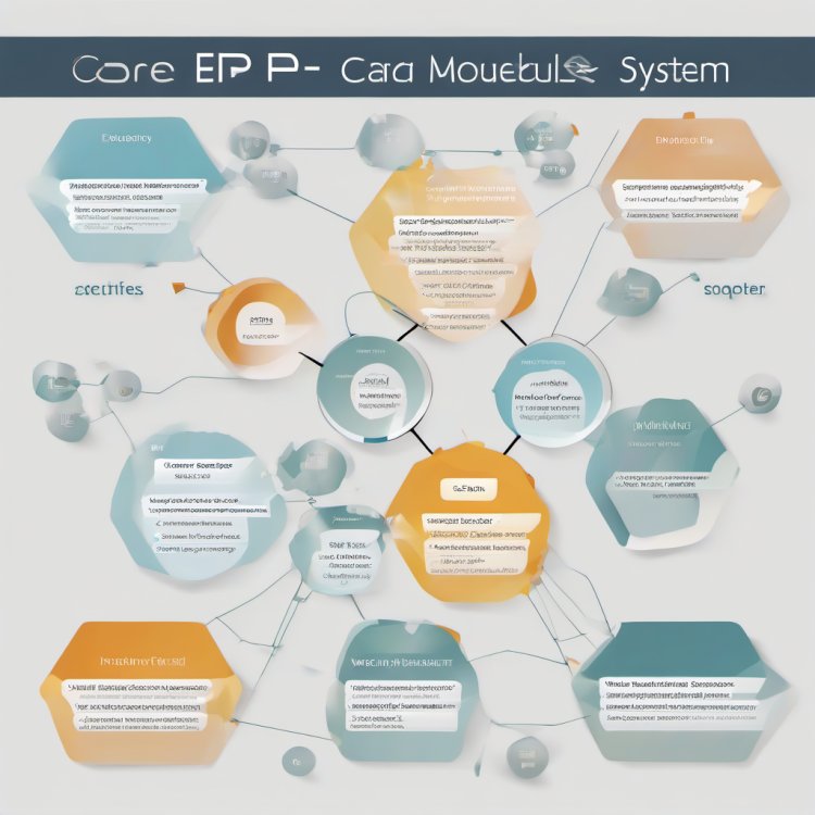 An infographic showing the core modules of an ERP system