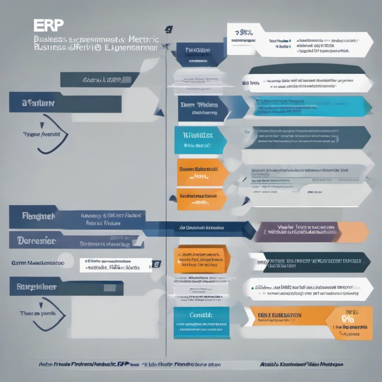 A chart comparing business metrics before and after ERP implementation